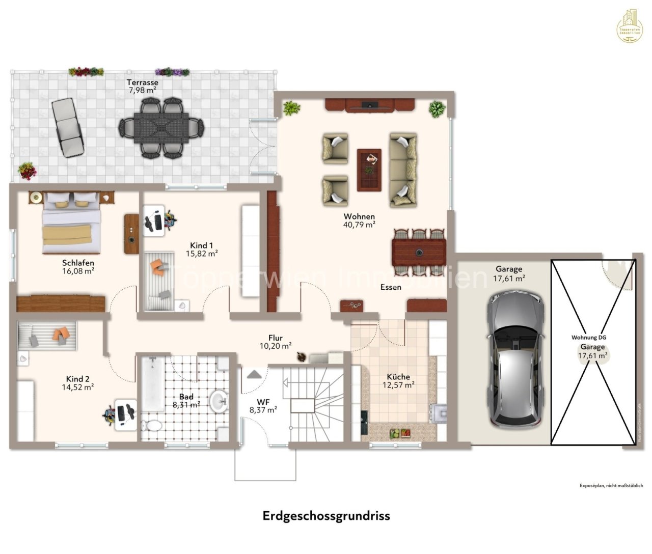 Erdgeschossgrundriss mit Garage